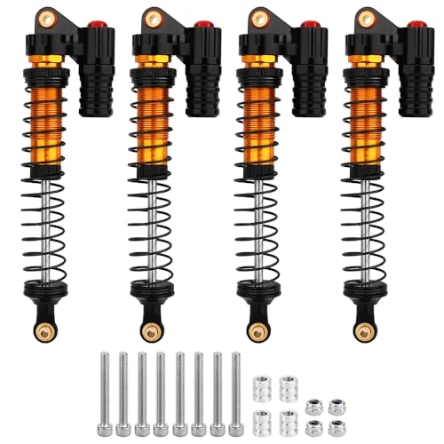 Aluminum Adjustable Piggyback Shock Absorber Oil Damper for Axial SCX10 Capra Wraith TRX4 TRX6 D90 Tamiya CC01 HSP HPI 1/10 RC Crawler Upgrade Parts (black, 120mm) - color: black, size: 120mm