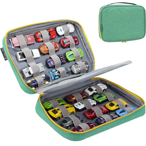 24 Diecast Cars Storage for Diecast Cars, Storage Case Compatible with 24 Diecast Cars, Matchbox Cars, Mini Cars, Diecast Cars Storage, Bag Only (Green) - color: Green
