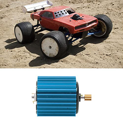 2 Speed 370 Brushed Motor, RC Brush Motor, Heat Dissipation High Speed High Efficiency RC Brush Motor Metal Gear with Heat Sink for WPL RC Car (Blue)