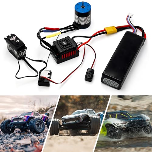 Upgraded 60A Brushless ESC 2-3S Electronic Speed Controller Waterproof ESC for 1/10 Remote Control Car Truck - color: Red