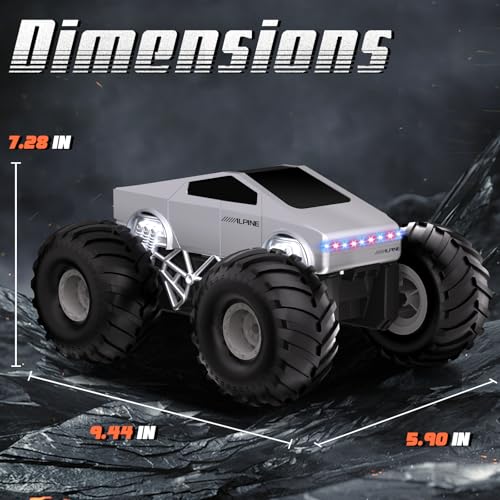 Remote Control Car, 1:16 RC Cars Scale All Terrain Electric Vehicle, LED Lights Toys Monster Trucks PCS, Brithday Gift for Boys Girls & Adults