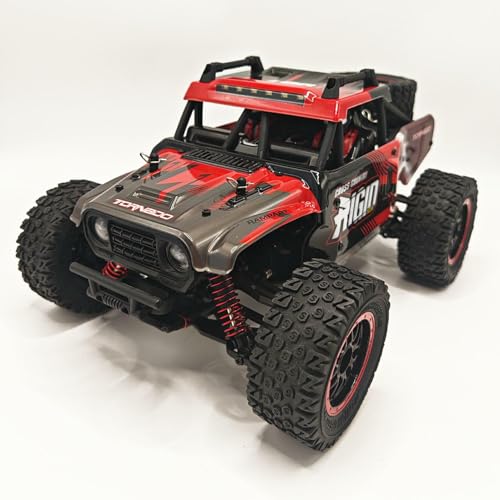 1/14 RC Car Off Road RC Truck 4x4 Remote Control Car High Speed 30+MPH | Hobby Buggy 4WD All Terrain 390 Brushed Motor Full Proportional Metal Chassis Ball Bearing Adult