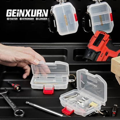 Geinxurn Small Parts Organizer, 4Pcs Plastic Transparent Portable Tools Boxes with Dividers for Small Accessories Storage Cases - style: Small-4pcs