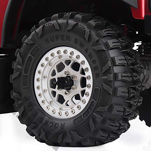 INJORA RC Tires 4pcs 2.2Inch Rubber Tyre Set Wheel Tires for 1:10 RC Rock Crawler TRX4 TRX-6 Axial SCX10 90046, 120 * 48mm