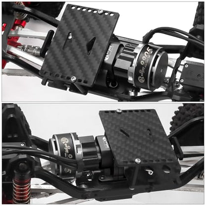 2205 2200KV Brushless Outrunner Motor with Mount & Gearbox Transmission and 30A Brushless ESC Electric Speed Controller & Battery Tray for TRX4M 1/18 Remote Control Crawler Upgrade (Black) - color: Black
