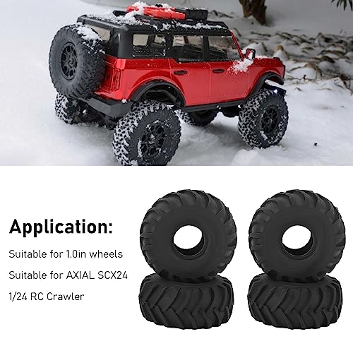 4PCS 1.0in Wheel Rubber Tires Anti Slip Better Grip RC Rubber Tyre for AXIAL SCX24 1/24 RC Crawler