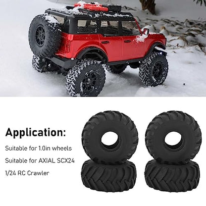 4PCS 1.0in Wheel Rubber Tires Anti Slip Better Grip RC Rubber Tyre for AXIAL SCX24 1/24 RC Crawler