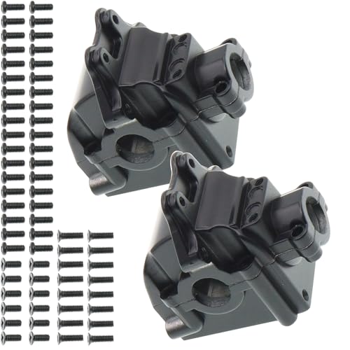 2PCS Metal Front and Rear Differential Gearboxes Housing Cover Compatible with WLtoys 1/14 144010 144001 144002 1/12 124016 124017 124018 124019 RC Car Upgrades Parts (Black) - color: Black