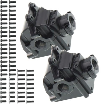 2PCS Metal Front and Rear Differential Gearboxes Housing Cover Compatible with WLtoys 1/14 144010 144001 144002 1/12 124016 124017 124018 124019 RC Car Upgrades Parts (Black) - color: Black