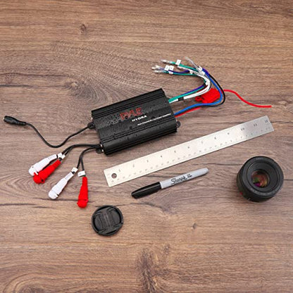 Pyle 800W 4-Channel Hydra Marine Micro Amplifier - Waterproof - GAIN Level Controls - RCA Stereo Input - 3.5mm Jack - MP3 - Volume Control - Short Protection - For Boat & Vehicle Use - PLMRMP3B
