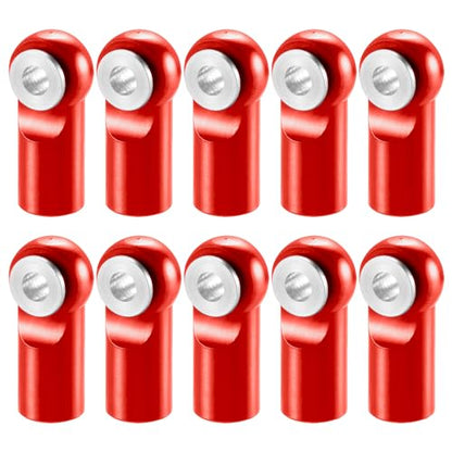 MOHERO 10Pcs M2 Tie Rod End Ball Joint Link Ball Head Holder for RC Car Truck Upgrade Part (Red) - color: Red