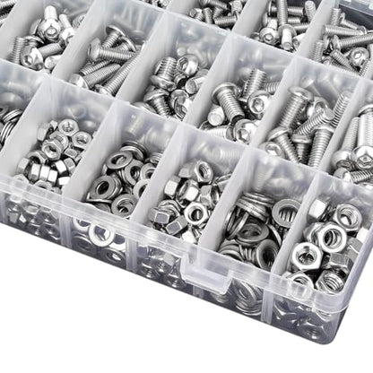 1080 Pcs M3 Screw Assortment, M3*6mm, 8mm, 10mm, 12mm, 14mm, 16mm, 18mm, 20mm, 25mm, 30mm, 35mm, 40mm, 50mm, Stainless Metric Hex Socket Button Head Screws Nuts and Washers with Wrench - size: Hex Socket Button Head