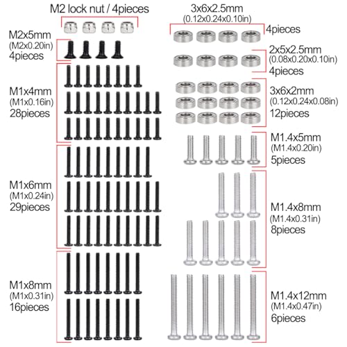 HobbyPark Screw Set for 1/30 Axial SCX30 Crawler 1/32 Redcat Ascent-32 Hardware Screws Kit