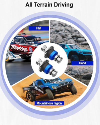 30T M0.8 Differential Gears Fit for 1/18 Arrma Typhon Grom Granite Grom | 2Pack Assembled Differential for 1/14 Mini Mojave Grom 2S, RC Diff Gear Set, Front & Rear Metal Differential Housing
