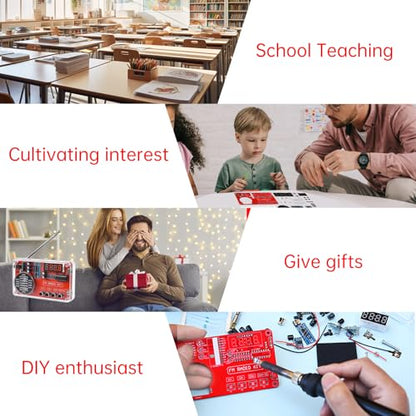 Diymore DIY FM Radio Kit, Soldering Practice Electronics Project, Transparent Case, with PCB, Speaker, Digital Display, for Beginners & STEM Learning - color: DIY FM Radio Kit