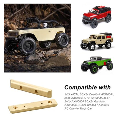 Hobbypark Brass Boulder Bars Weights for 1/24 Axial SCX24 AXI90081 AXI00001 AXI00002 AXI00004 AXI00005 AXI00006 RC Crawler Car Replacement Parts (2-Pack)