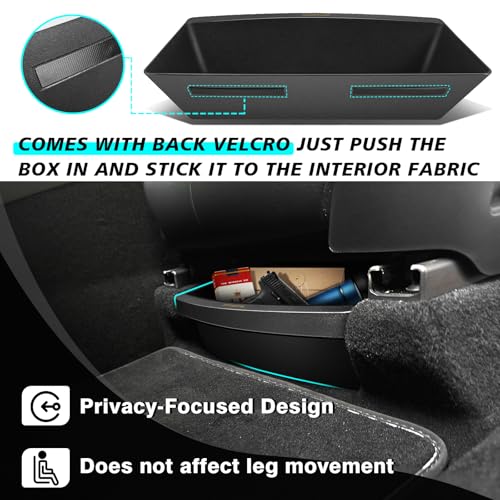 BestEvMod 3PCS Storage Bundle for 2026 2025 Tesla Model Y Juniper | Trash Can Backseat Storage Box Rear Center Console Organizer + Under Seat Boxes - size: 3 PCS - Storage Bundle