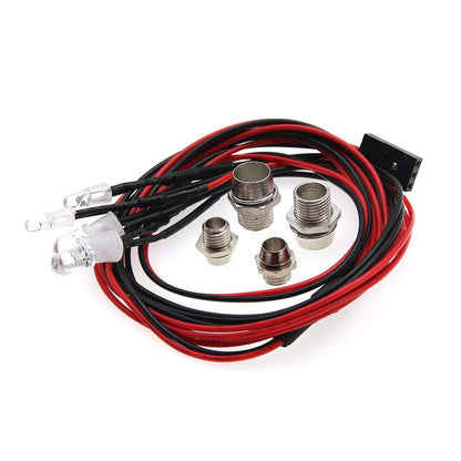 2 Sets RC 4 LED Light Kit Accessories RC Headlights/Taillight Kit for 1/10 Crawler Car Axial SCX10 D90 D110 TRX4 TRX6 Redcat Upgrades Parts - color: Black