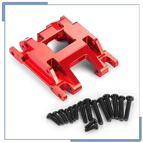 RC Skid Plate RC Transmission Mount Center Gearbox Base for TRX4M Upgrades 1/18 Scale RC Crawler Car, Red - color: Red