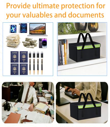 30*20*20cm Lipo Safe Bag Fireproof Bag for Lipo Battery Pack Storage Charging Transport,Home Office Travel Fireproof Safe Storage for Cash Valuables Jewelry Passport Power bank Lipo Battery - size: 300*200*200mm