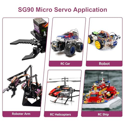 MG90S Micro Servo Motor Kit AYWHP 10 Pcs MG90S Servo Metal Gear Micro Servo for RC Helicopter/Car/Boat Micro Plane Mini Servos for Arduino Project(Servo Control Angle 0-180°) - size: 10