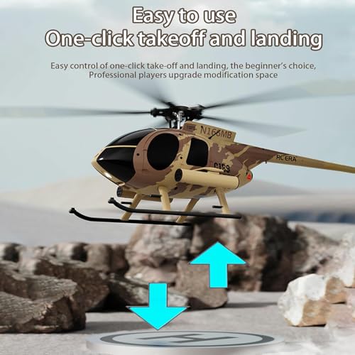 Remote Control Helicopter, C189 MD500 RC Helicopter Model, 1/28 Scale 4CH Single-Rotor Helicopters with 6-Axis Gyro and Brushless Motor, 2.4GHz RC Aircraft for Adults, 2 Batteries (Red) - color: Red