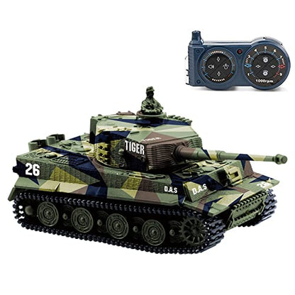 Cheerwing 1:72 German Tiger I Panzer Tank Remote Control Mini RC Tank | 360°Rotating Turret,light and Sound,High/low speed switch,RC Toys for Boys Girls and Kids