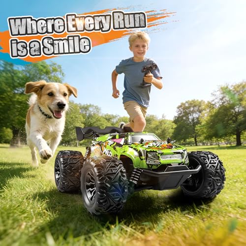 Remote Control Car for Kids, All-Terrain Remote Control Truck for Boys, Rechargeable Rc Truck, 1:20, 20KM/H, 2.4GHZ, Speed Friendly, Sturdy, Ideal Gift for Christmas, Birthday, Kids, Beginner (Green) - color: Green
