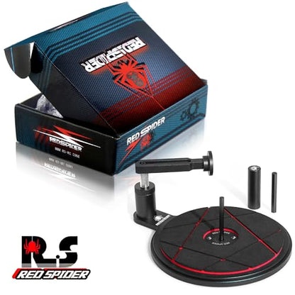 REDSPIDER Aluminum 1/8 1/10 RC Tire Gluing Tools RC semi-Automatic tire Gluer Fit for Including 40MM and Tires Below 40MM 1/8 1/10 On-Road/Off-Road/Drift Car（Black）