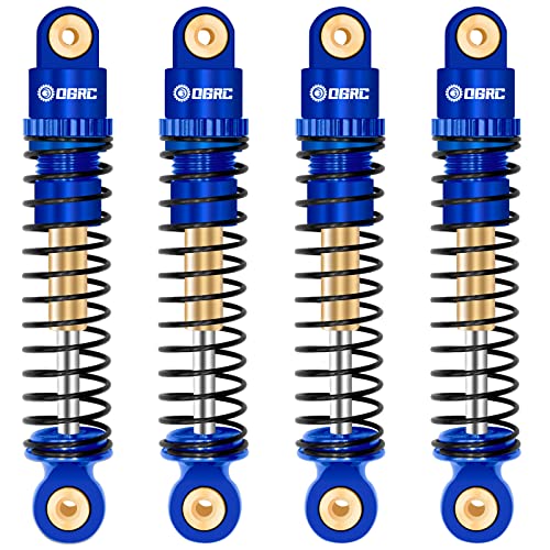 OGRC 42mm RC Shocks Absorber Threaded Double Barrel Shocks for AX24 SCX24 | Aluminum Adjustable Shock Damper, for SCX24 AX24 1/24 RC Crawler - color: Blue