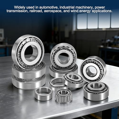 uxcell JL26749/10 Tapered Roller Bearing Cone and Cup Set, 1.24" Bore x 2.09" OD x 0.59" Width, Chrome Steel Taper Bearing Set, ABEC-3 - size: JL26749/10