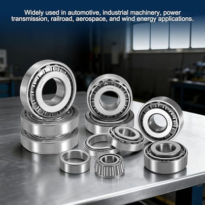 uxcell JL26749/10 Tapered Roller Bearing Cone and Cup Set, 1.24" Bore x 2.09" OD x 0.59" Width, Chrome Steel Taper Bearing Set, ABEC-3 - size: JL26749/10