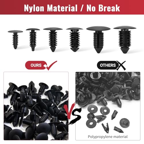 160 Pcs Christmas Tree Style Retainer Clips & Nylon Bumper Shield Fastener Rivets 6mm 7mm 8mm 9mm 10mm 11mm Xmas Tree Retainers Universal Car Vehicle Truck Body Door Panel Push Pins - size: 160pcs