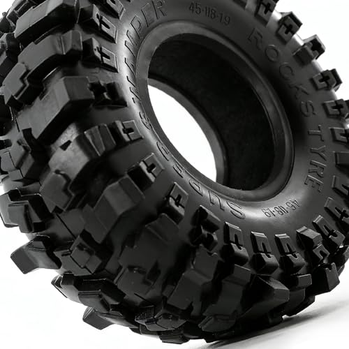 STMU 1.9in" RC Soft Rubber Mud Tyres 118mm For 1/10 Scale Electric RC Rock Crawler, 4WD Shaft Driven RC Truck Redcat Racing Everest 10 Redcat Ascent Fusion Traxxas TRX4 Axial SCX10 (TIRES)
