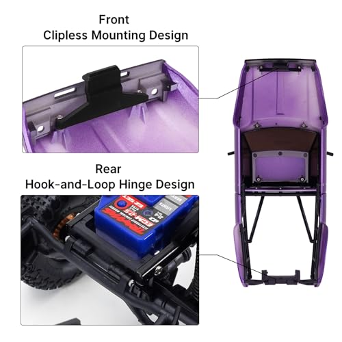 INJORA IR60 Pickup Hard Body Shell for 1/18 TRX4M Defender Bronco (Purple) - color: Purple