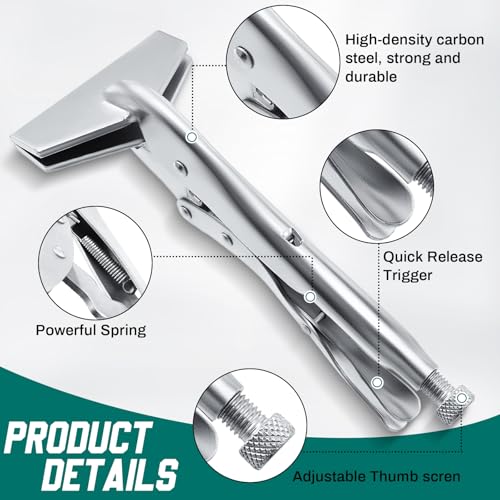Lasnten 2 Pcs 10 Inch 8 Inch Original Locking Sheet Metal Tool Carbon Steel Clamp Heavy Duty Bender Tool Duck Bill Pliers Sheet Metal Bender Parts, Heat-Treated Plated Welding Plier