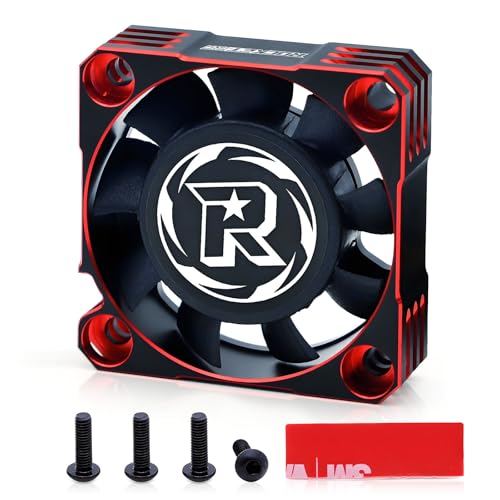 Surpass Hobby 40mm Motor Cooling Fan 16000RPM ESC Fan for 1/10 1/8 RC Car 40mm Brushless Motor (Red Black) - style: Red Black