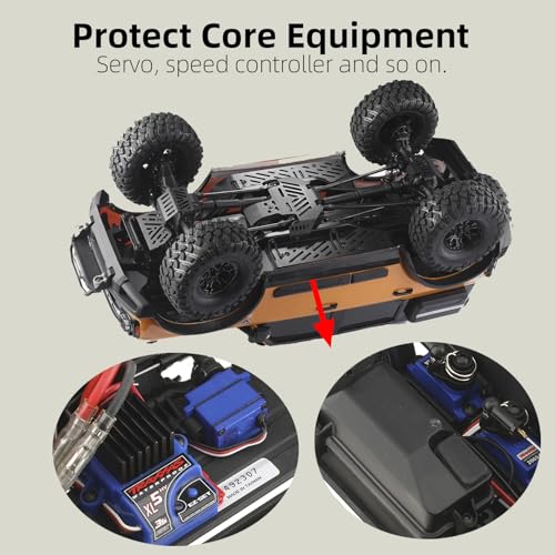 TRX4 TRX6 Chassis Armor Upgrade Set 7Pcs - Metal Chassis Armor, Axle Protector, Skid Plate & Electronics Box Armor for 1/10 RC Crawler TRX4 TRX6 82046-4 92076-4 K5 Upgrade