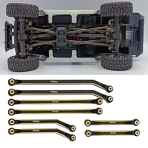 Aluminum Heightened Link Steering Link Set, Black | For 1/24 Axial SCX24 AXI00005, RC Crawler Car
