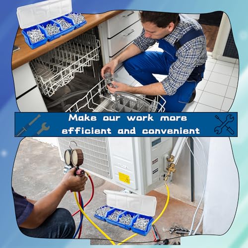 8 Pcs Screw Organizer Box Screw Parts Box with 4 Compartments Translucent Lid Tool Bins Plastic Parts Organizer for Hardware Garage Workbench Craft Organizing Storage