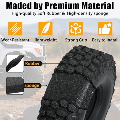 1.9" Rocks Tires 120 * 45mm Rubber Tyre Set for 1/10 RC Crawler Axial SCX10 90046 SCX10 III AXI03007 Tamiya CC01 D90 D110 (4PCS)