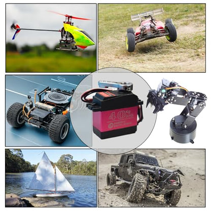 2Pack 40KG Digital RC Servo Waterproof DS3240MG High Torque Full Metal Gear Steering Servo Motor for 1/8 1/10 Scale RC Crawler Car Buggy Control Angle 270° 500us-2500us