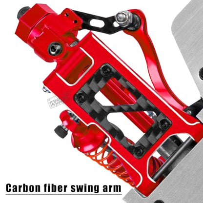 RC Aluminum Metal Shocks&Drive Shaft Axles&Suspension Arms&Steering Block&Camber Links Toe Links&Gearbox&Body Posts Mount&Shock Tower Upgrades Parts for 1/18 LaTrax Teton Desert Prerunner,Red - color: Red(for 1/18)