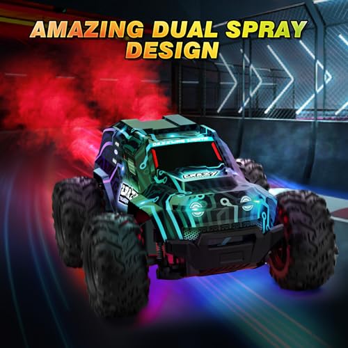BLUEJAY 2.4GHz High Speed RC Car, Offroad Monster Hobby Racing Car with LED Colorful Bodylight and Rechargeable Battery, Kids Toy Gifts 3-8 Years - color: Blue