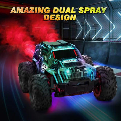 BLUEJAY 2.4GHz High Speed RC Car, Offroad Monster Hobby Racing Car with LED Colorful Bodylight and Rechargeable Battery, Kids Toy Gifts 3-8 Years - color: Blue