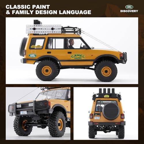 FMS FCX10 1/10 RC Crawler Land Rover Camel Trophy Edition, Official Licensed 4WD All Terrain Off-Road RC Truck for Adults, High-Detail Scale RC Car with Metal Gears, Upgraded Shocks (Discovery) - style: Discovery