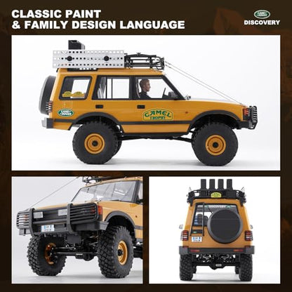 FMS FCX10 1/10 RC Crawler Land Rover Camel Trophy Edition, Official Licensed 4WD All Terrain Off-Road RC Truck for Adults, High-Detail Scale RC Car with Metal Gears, Upgraded Shocks (Discovery) - style: Discovery
