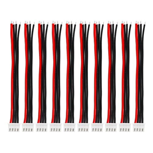 10PCS JST-XH 3S Balance Extension Cable, 3.9" 22AWG Silicone Lead Wire for LiPo Battery Charger, RC Balance Plug Connector Adapter - size: 3S