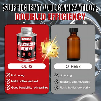250ML Rubber Cement Tire Repair Strong Adhesion Waterproof | Rubber Cement Glue With Brush Fast Curing Easy to Use and Flexible Repair for Automotive Industrial Home Repairs