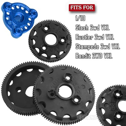 RC 48P Spur Gear (76T 83T 86T 90T) Upgrades Part for 1/10 Slash/Rustler/Stampede/Bandit 2WD (VXL),w/Slipper Clutch & Transmission Gear & Slipper Rebuild Kit & Pressure Plate,Navy Blue - color: (76t 83t 86t 90tgear) - Navy Blue